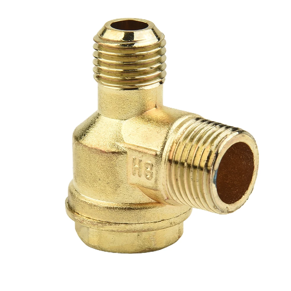 Zinc Alloy 2 Port Check Valve Connector Tool Male Thread Oil-free Air Compressor