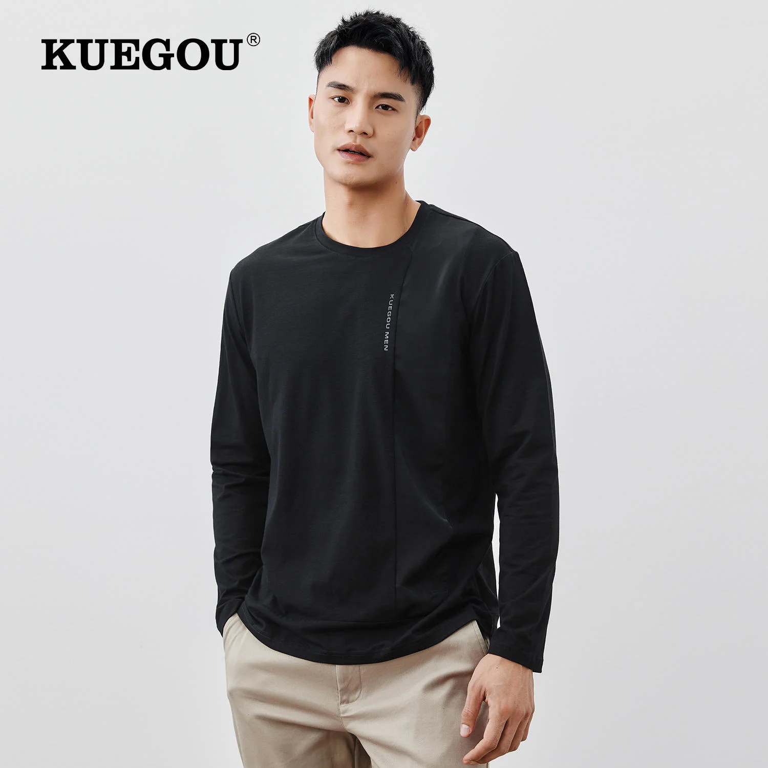 

Cotton Graphic T-Shirt For Men's Vintage Letter Tee Shirt Man Long Sleeve Top Male Fashion Korean 2022 Oversized Tshirt 60026