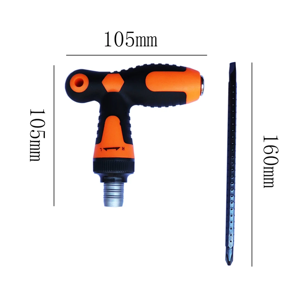 

T-type Anti-slip Alloy Steel Multifunctional Ratchet Screwdriver Repair Tool Screwdriver Can Bend Plum Screwdriver Bit Head