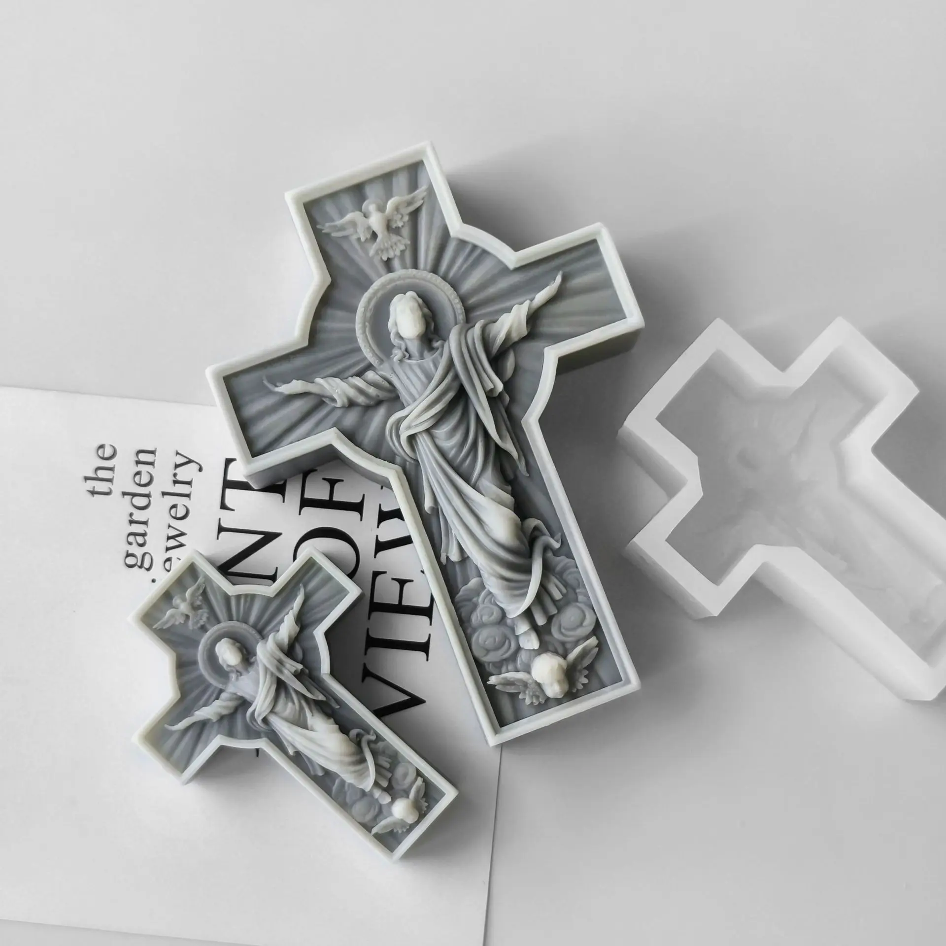 DIY Иисус Крест Портрет Силиконовая Форма Ручной Работы Ароматическая Свеча