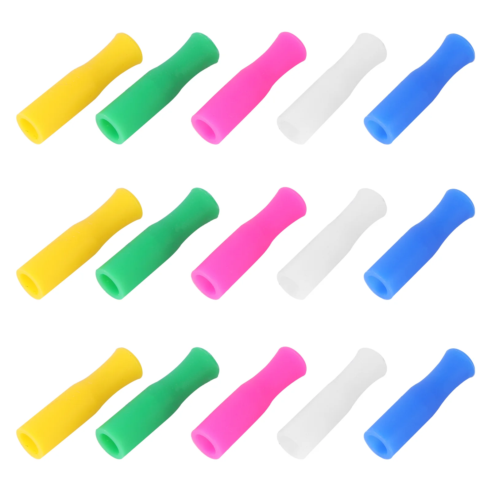 

25PCS Silicone Straw Tips Multicolored Food Grade Straws Tips Covers (Random Color)