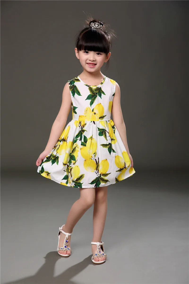 Летнее Хлопковое платье для девочек Детское без рукавов сарафан Vestdress Детские