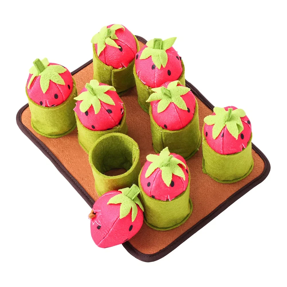 

2023NEW Dog Pet Nose Snuffle Mat Foraging Training Slow Feeder Chew Strawberry Toys Stress Release Pet Nose Pad Interactive IQ