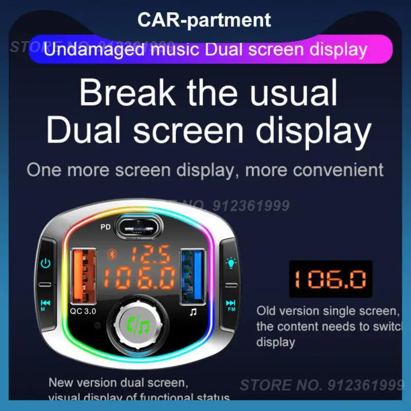

Автомобильный MP3-плеер, яркая атмосфера, Φ, универсальный прикуриватель Bc63, Fm-передатчик, автомобильное зарядное устройство, автомобильные аксессуары, Bluetooth