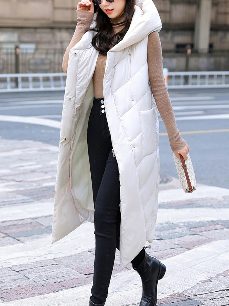 Купить Жилет Женский Длинный С Капюшоном