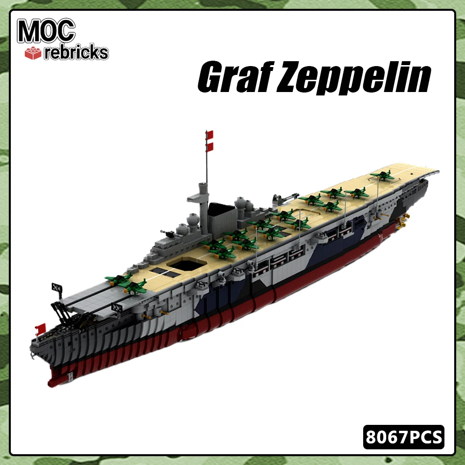 WW2 Военный Graf Zeppelin Авиационный военный корабль Немецкая военная война Оружие MOC