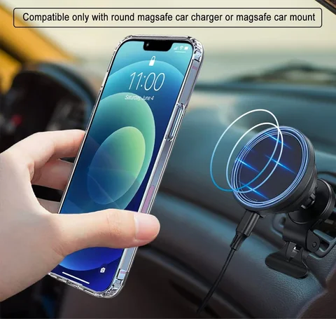 Прозрачный Магнитный чехол для телефона iPhone 16 15 14 Pro Max Plus 13 12 11 Mini с металлической подставкой для беспроводной зарядки, задняя крышка