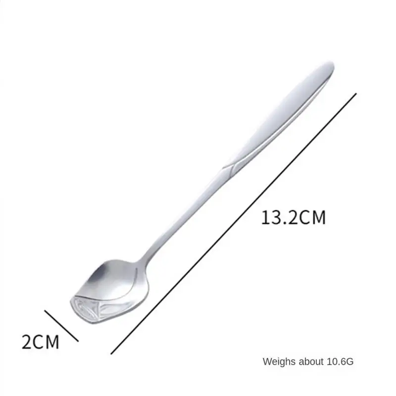 

2/4/5PCS Cute Long Handle Spoon Tableware Coffee Stirring Spoon Stainless Steel Spoon Dinnerware Rose Spoon Kitchen Tool