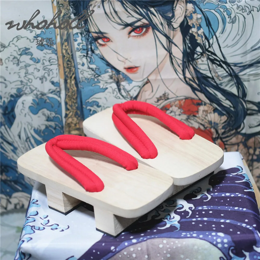 Японские деревянные гейши Geta летние мужские и женские тапочки с двумя зубцами