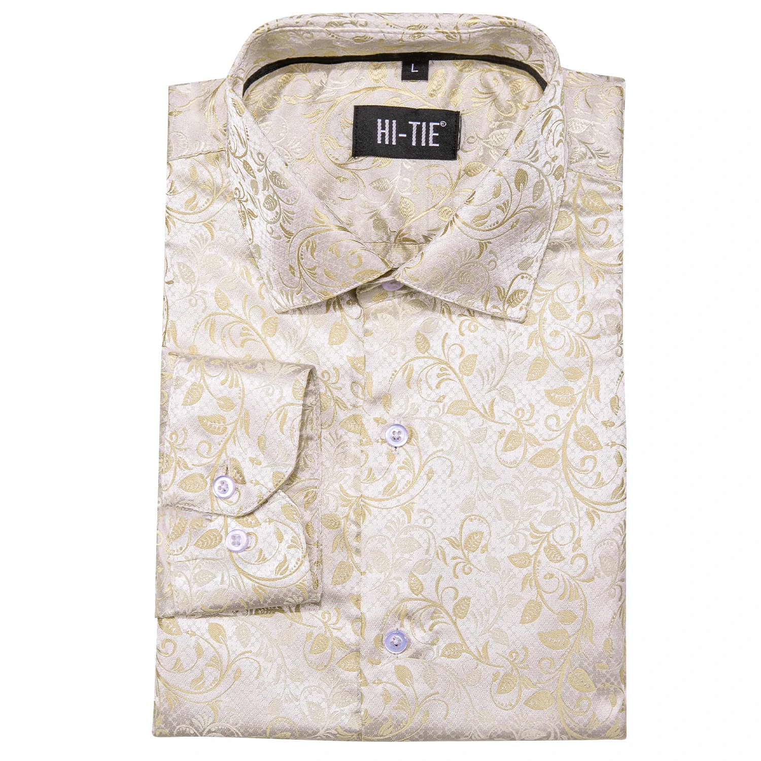 Hi-Tie Silk Mens Shirts Long Sleeve Sky Navy Blue Burgundy Red Beige Pink Purple Grey Teal Black Shirt For Men High Quality Gift