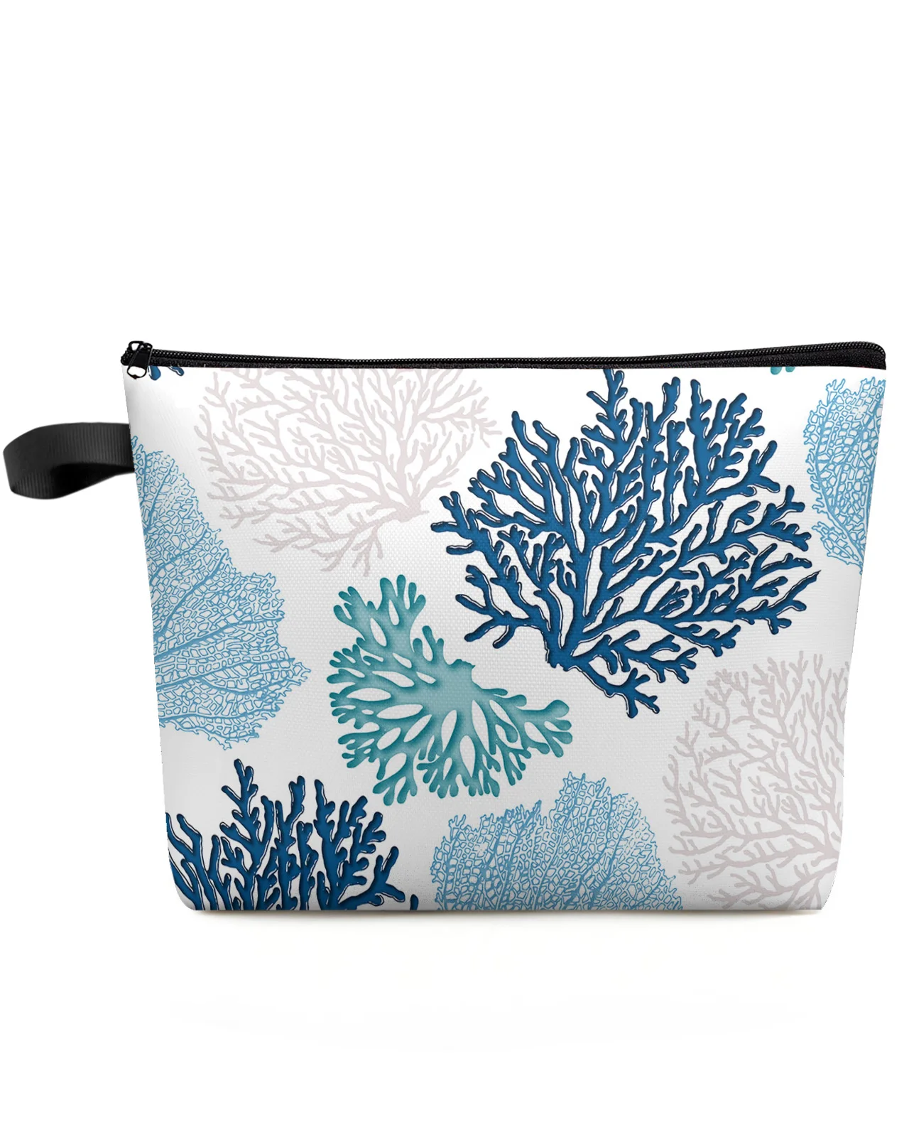 

Вместительная дорожная косметичка с синим морским кораллом, портативная косметичка для хранения, Женская водонепроницаемая многофункцион...