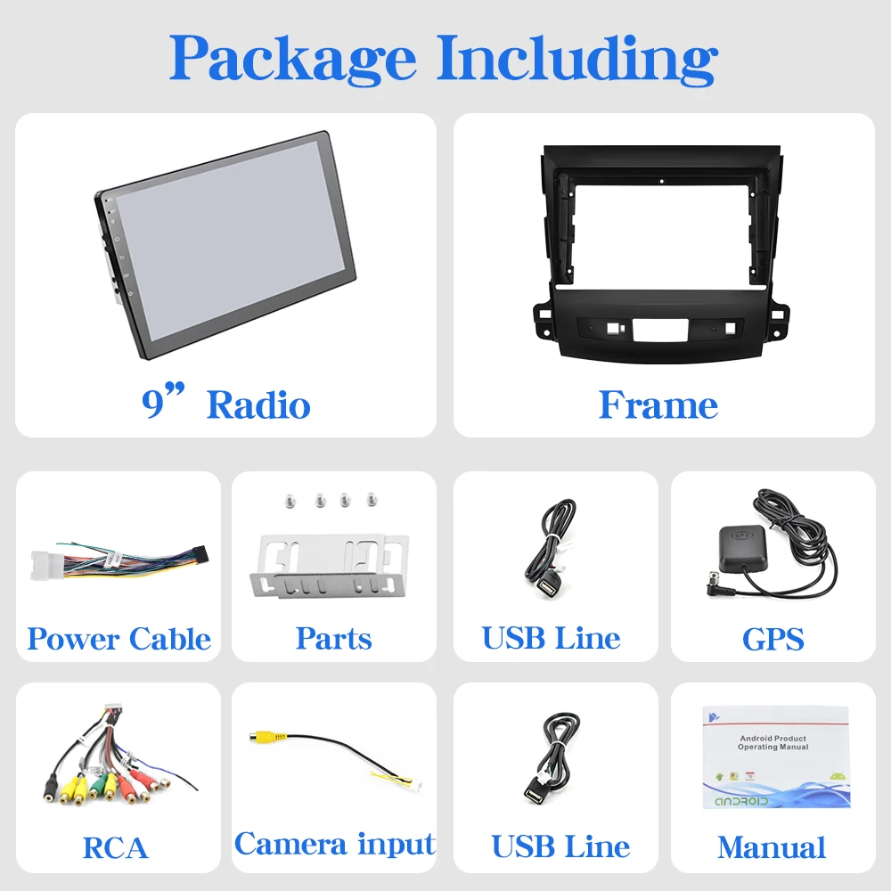 Автомагнитола Podofo 4G для Mitsubishi Outlander xl 2 2005-2011 Peugeot 4007 Android 2DIN |