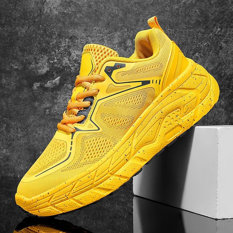 Mens Lace-Up Chunky Sole Sport Shoes Couple Fashion Platform Walking Sneakers Women Breathable Tennis