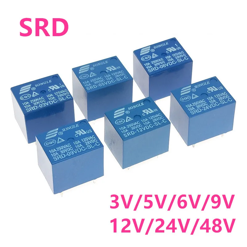 

Новое реле SRD-55V 06V 09V 12V 24V 48VDC-SL-C Power Relay 10A 250VAC 5PIN T73 SRD-05VDC-SL-C SRD-12VDC-SL-C