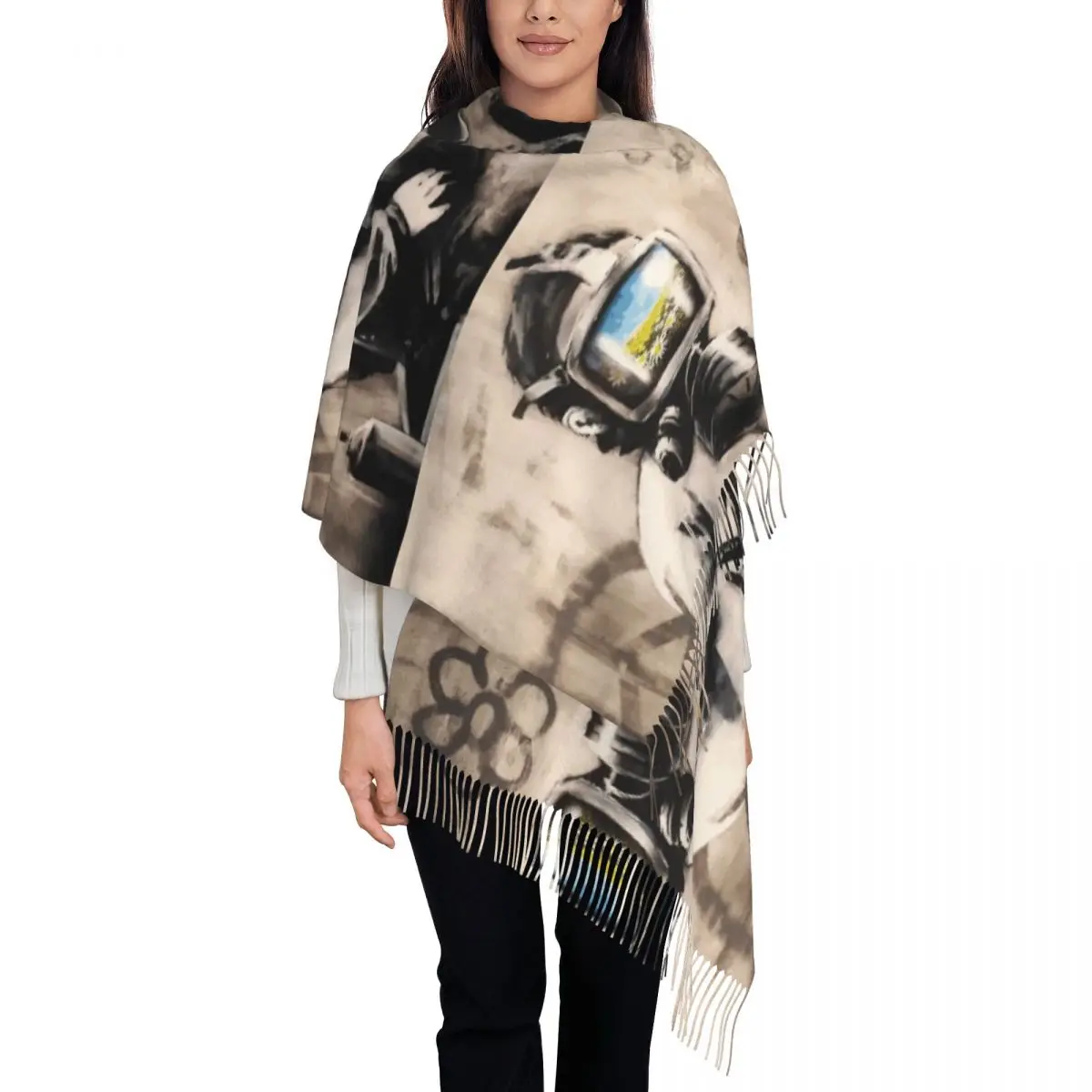 Banksy противогаз шарф для мальчиков женщин осенние зимние кашемировые шали и