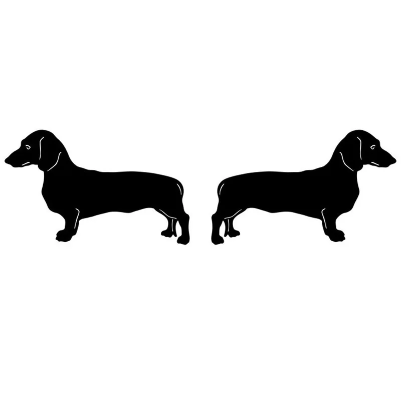 

Black/Silver Dachshund Dog (Left & Right) Vinyl Decal Cute Car Stickers Car Styling Bumper Decoration 12.7*3.8CM