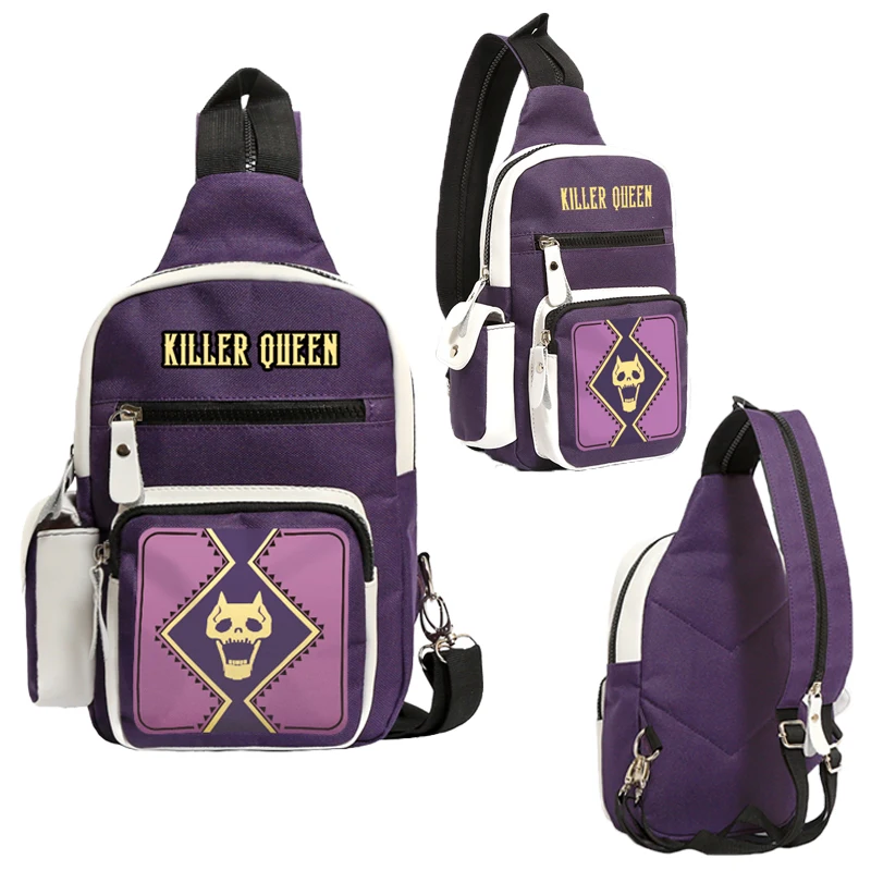 

Anime JoJo's Bizarre Adventure Kira Yoshikage Cosplay Shoulder Backpack Bags Unisex Handbags KILLER QUEEN Skull Messenger Bag