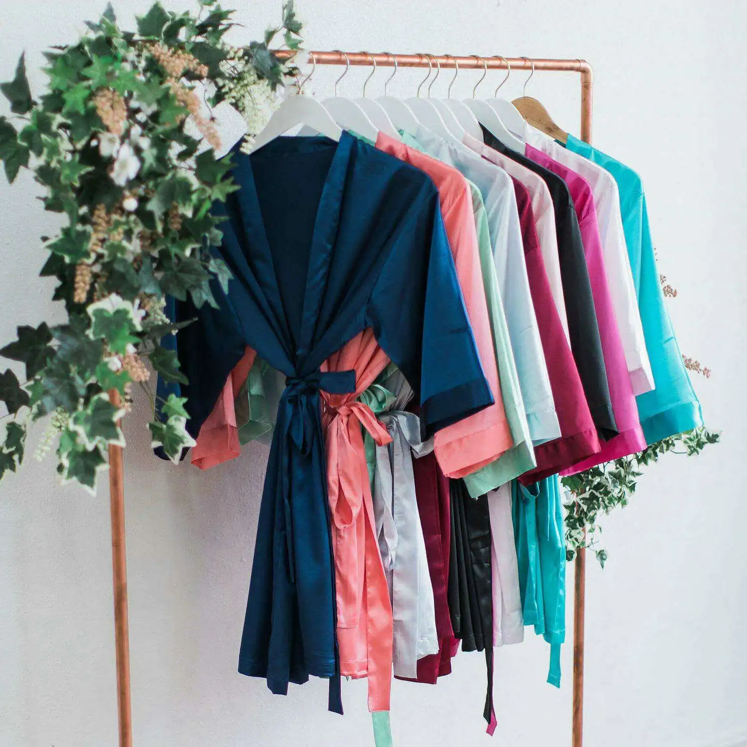 robe satin New Bridesmaid Bride Satin Robe,  Wedding Bath Robe  bridesmaid robes wedding  Solid  Knee-Length  women robe