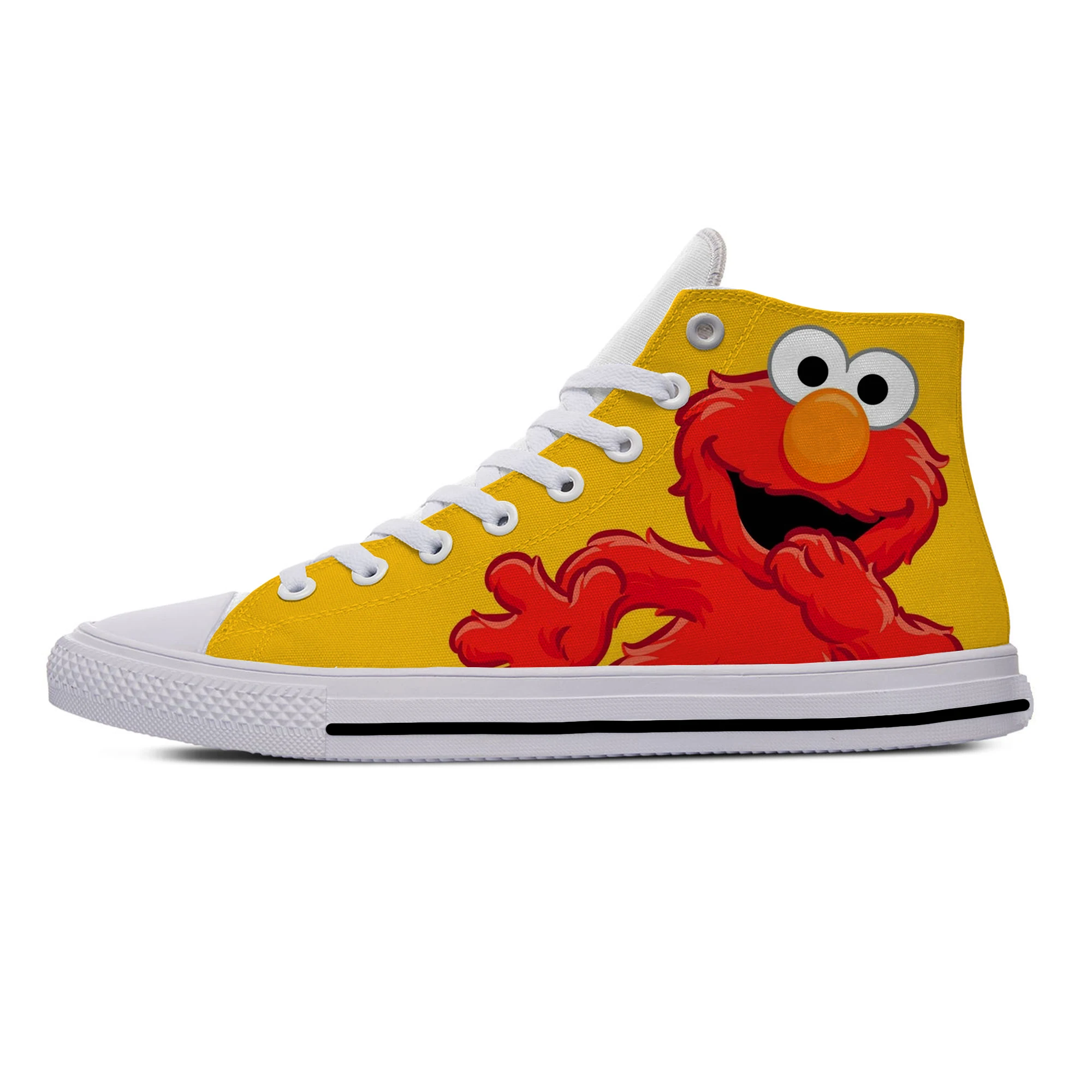 

Кроссовки Elmo мужские/женские с мультяшным кунжутом, Повседневные высокие дышащие кеды с печеньем и монстром, легкая обувь для доски