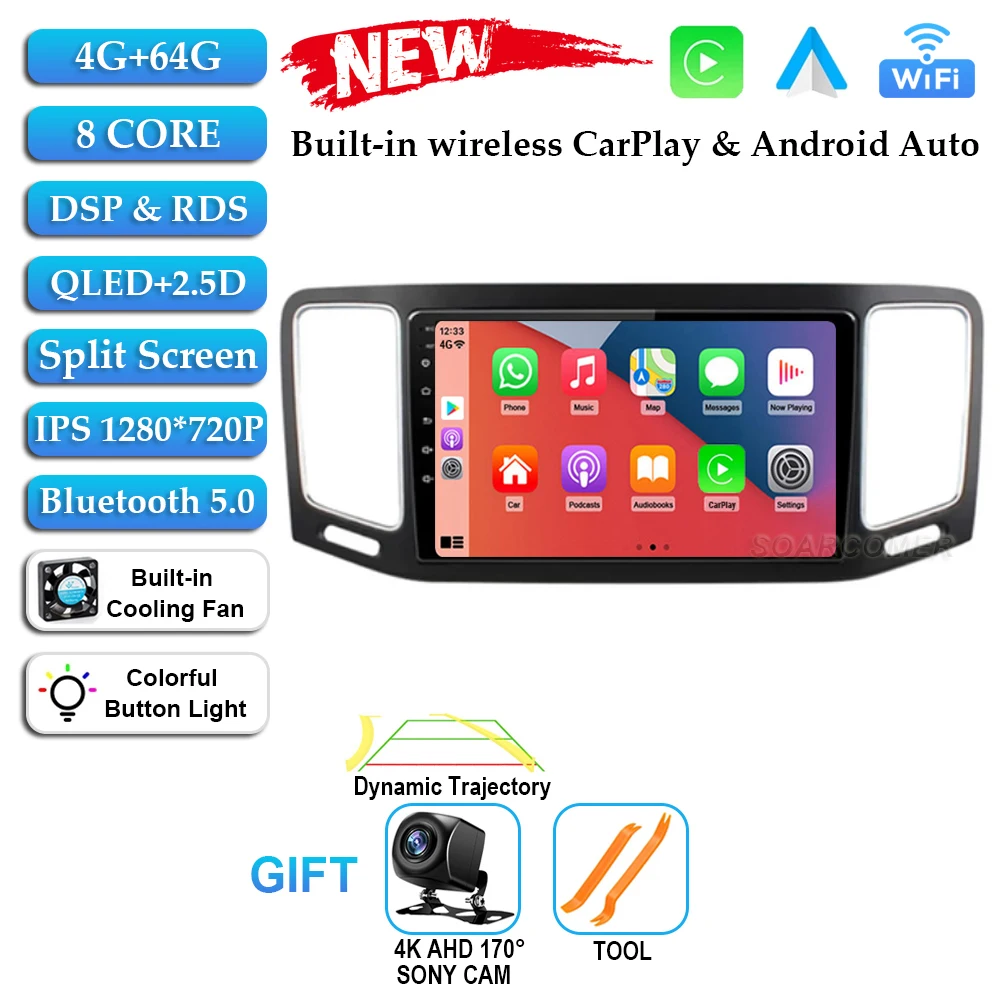 

9 дюймов Android 15 для Volkswagen VW Sharan 2012 ~ 2018 автомобильный радиоприемник мультимедийный плеер стерео восьмиядерный 4G Carplay DSP 2.5D IPS экран