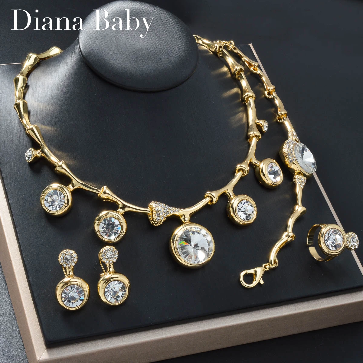 Diana Детские модные комплекты ювелирных изделий 4 шт. циркониевое ожерелье