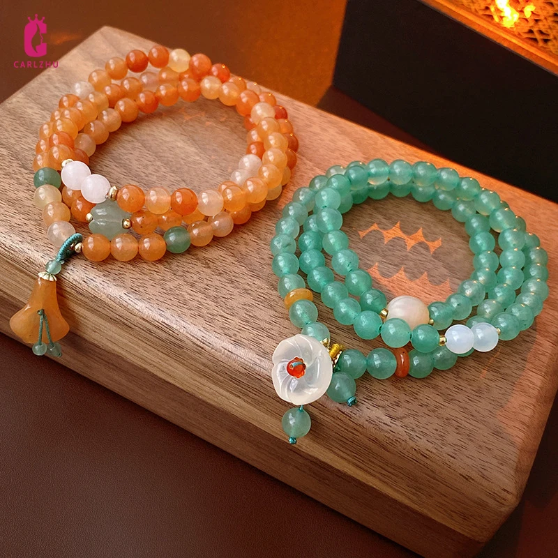 

Женский многослойный браслет-цепочка с бусинами