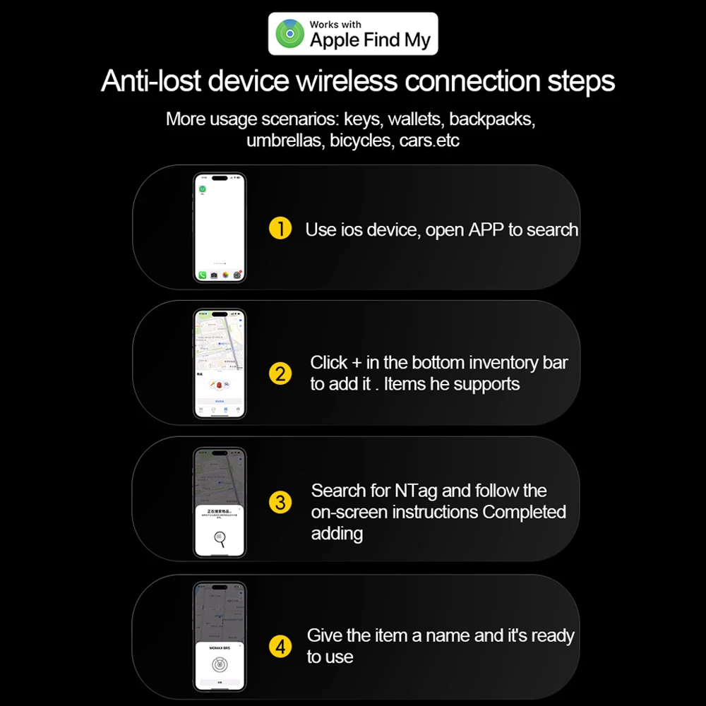 Фото Bluetooth GPS-трекер Smart Tag Airtag работает с Apple Find My APP ITag Locator Air Tag Pet Key Finder для iOS №5