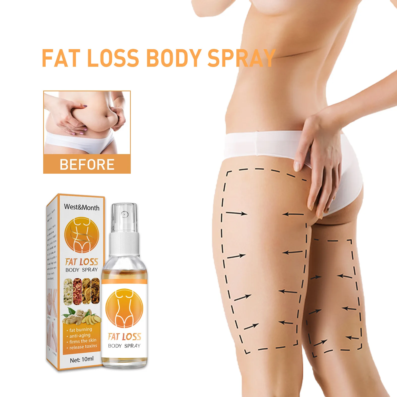 

Body Shaping and Weight Loss Spray Beautiful Firming Spray Liquid Slimming and Shaping Show Body Navel Liquid Firming Belly Fat