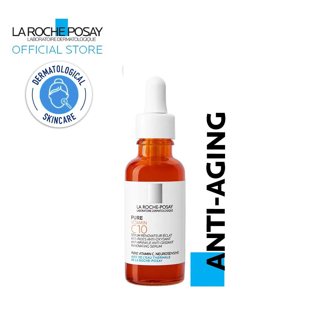 

La Roche Posay Pure Vitamin C10 Serum 30ml Anti-Wrinkle Antioxidant Essence Hyaluronic Acid Brightening For Aging Sensitive Skin