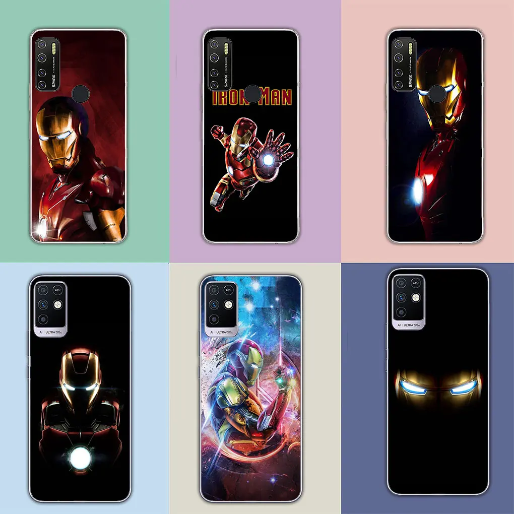 Мягкий чехол с героем Marvel Железный человек для Motorola Moto Edge 40 Pro 30 neo 20 One Fusion G200 E22 E40 E30