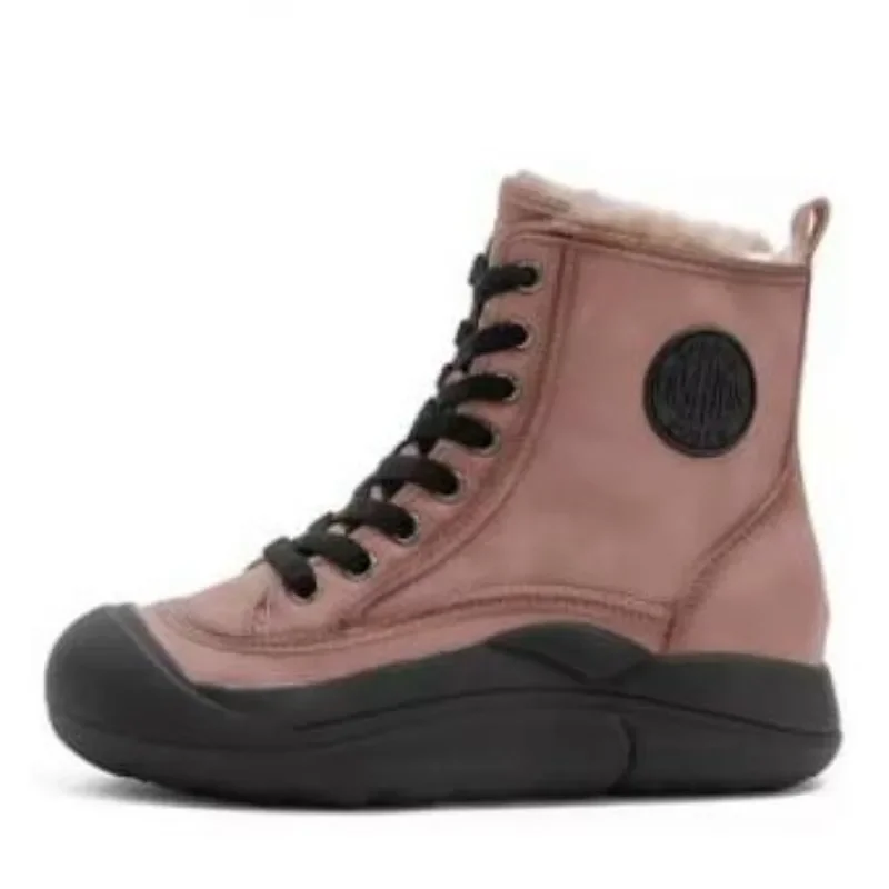 Зимняя женская обувь из натуральной кожи высокого качества 5 см новинка 2024 модная