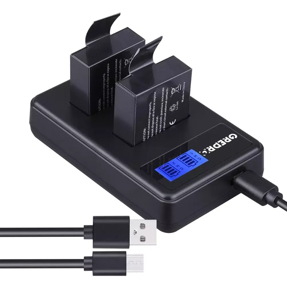 

NEW 2Pcs 1350mAh PG1050 SJ4000 sj5000 sj6000 sj7000 battery + LCD Dual charger for SJCAM SJ8000 SJ9000 M10 EKEN 4K H8 H9 GIT-LB1