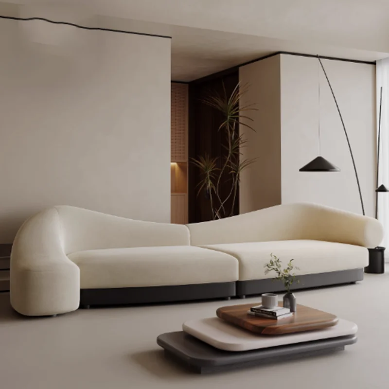Двойные минималистичные диваны для гостиной бежевые дизайнерские итальянские