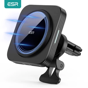 esr magnetic wireless car charger mount for iphone 13 pro max halolock wireless charger car phone holder air vent for iphone 12 free global shipping