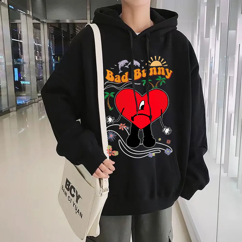 

New Singer Bad Bunny Music Album UN VERANO SIN TI Print Hoodie Streetwear Sweatshirts Winter Loose Oversized Men Harajuku Tracks
