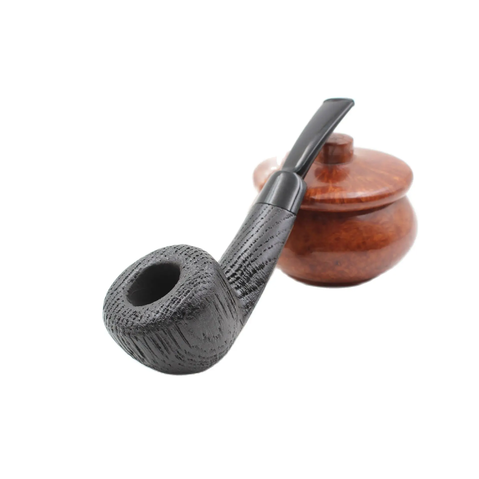 

Oak Wood 3mm Filter Tobacco Pipe Retro Gentleman Bent Type Handle Handmade Smoking Pipe With Accessory Business Old Dad's Gift