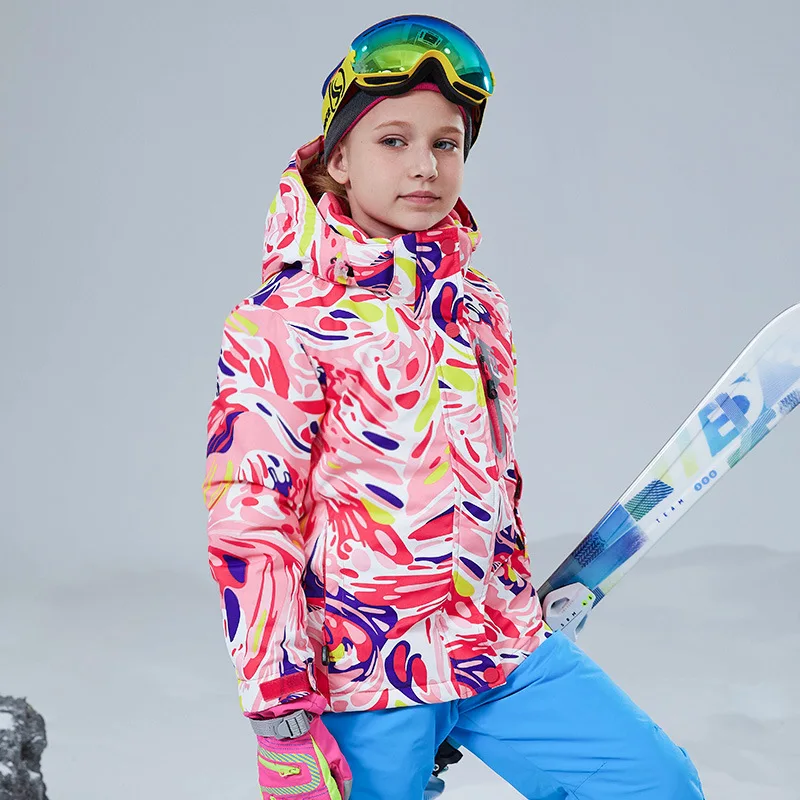Детская Водонепроницаемая лыжная куртка зимняя для мальчиков и девочек 4-30 ℃