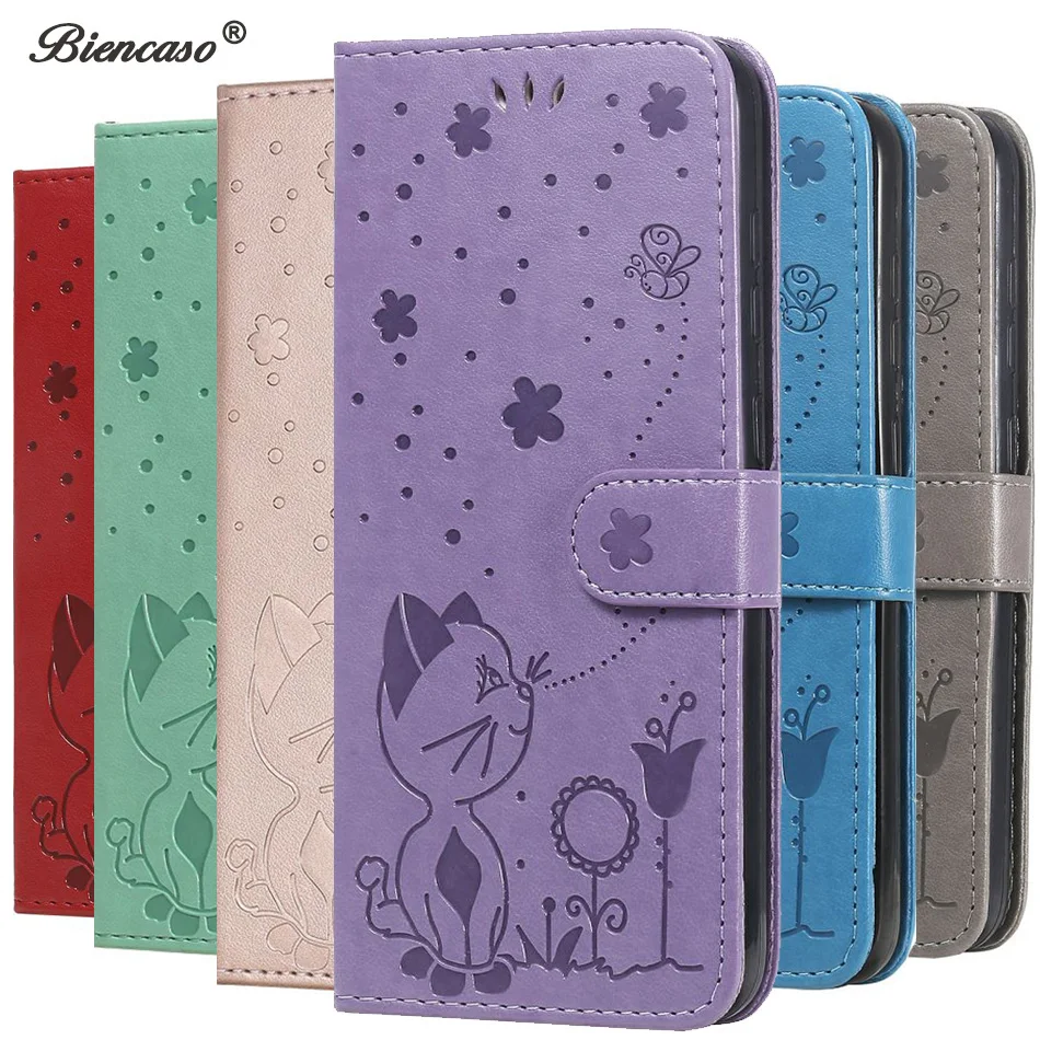 

Cat Bee Wallet Flip Leather Case For Google Pixel 4A 3A 3 2 XL Phone Case For Oneplus 8 Pro 8 1+8 One Plus 8 Back Cover