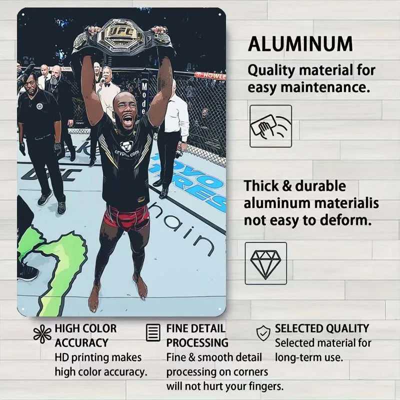 Спортивный постер Leon Edwards украшение для дома роскошный металлический жестяной