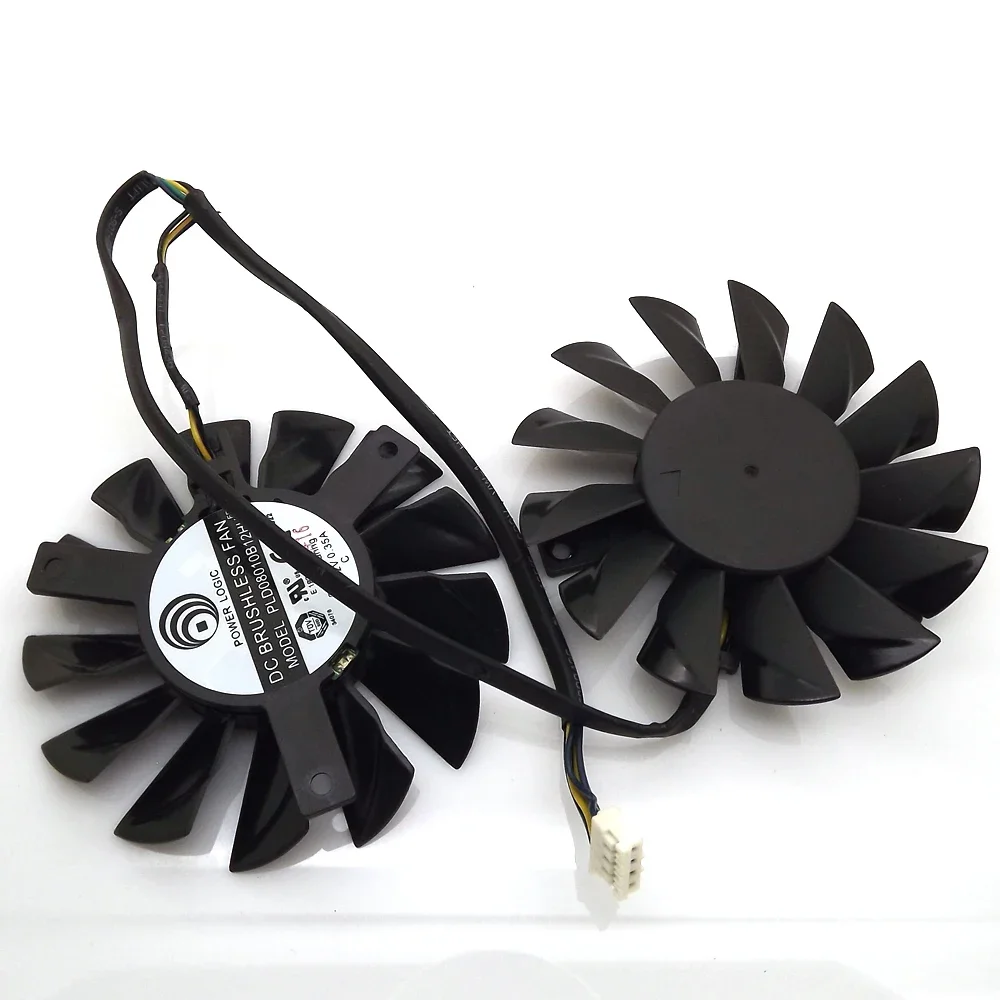 Бесплатная доставка 2 шт./лот PLD08010S12HH 12 В 0 35 А 75 мм для MSI Hawk Twin Frozr GTX650 HD7950 R7870 HD7870