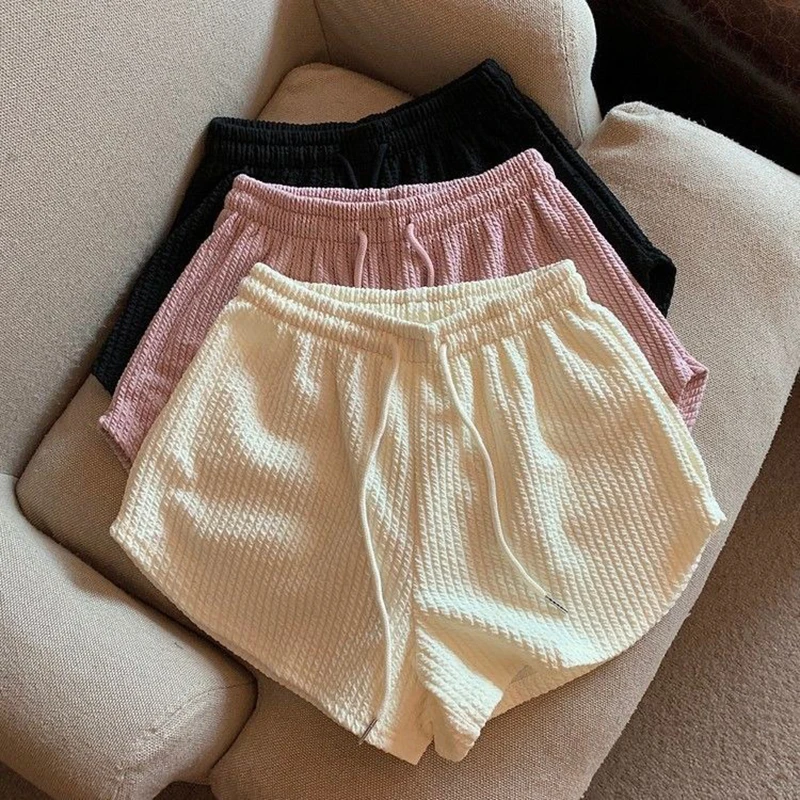 

New Women Home Leisure High Waist Shorts Hip Wrap Sports Hot Pants Straight Tube Loose Pants Women Wear Out 2023 Summer S-4Xl