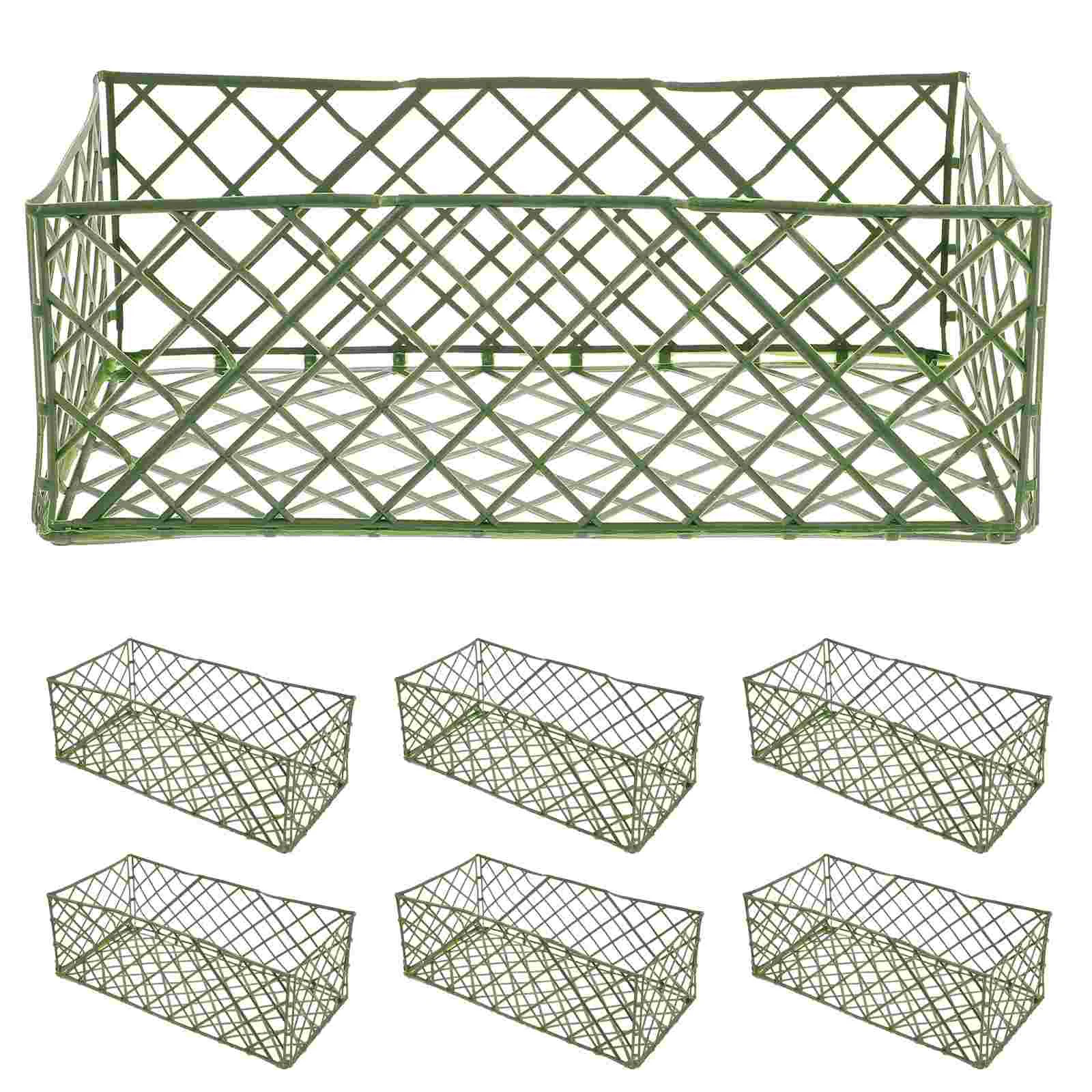 

10 Pcs Flower Mud Holder Floral Soil Frame Plastic Vase Rack Securing Table Garland Fixer Cage Net