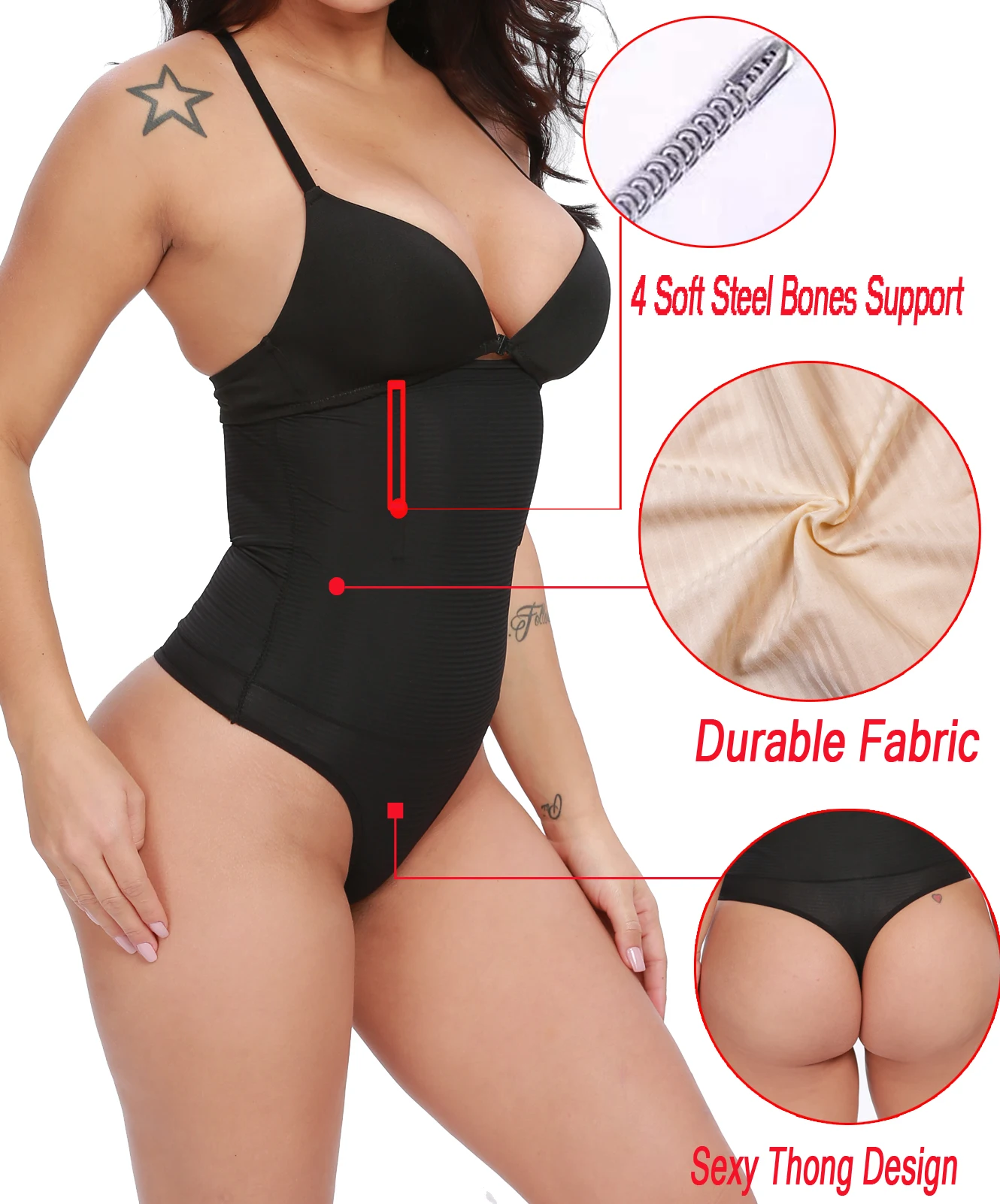 Velssut Shapewear for Women Tummy Control Slimming Thong Panty High Waisted Sexy Shorts Seamless Fitness Underwear Body Shaper