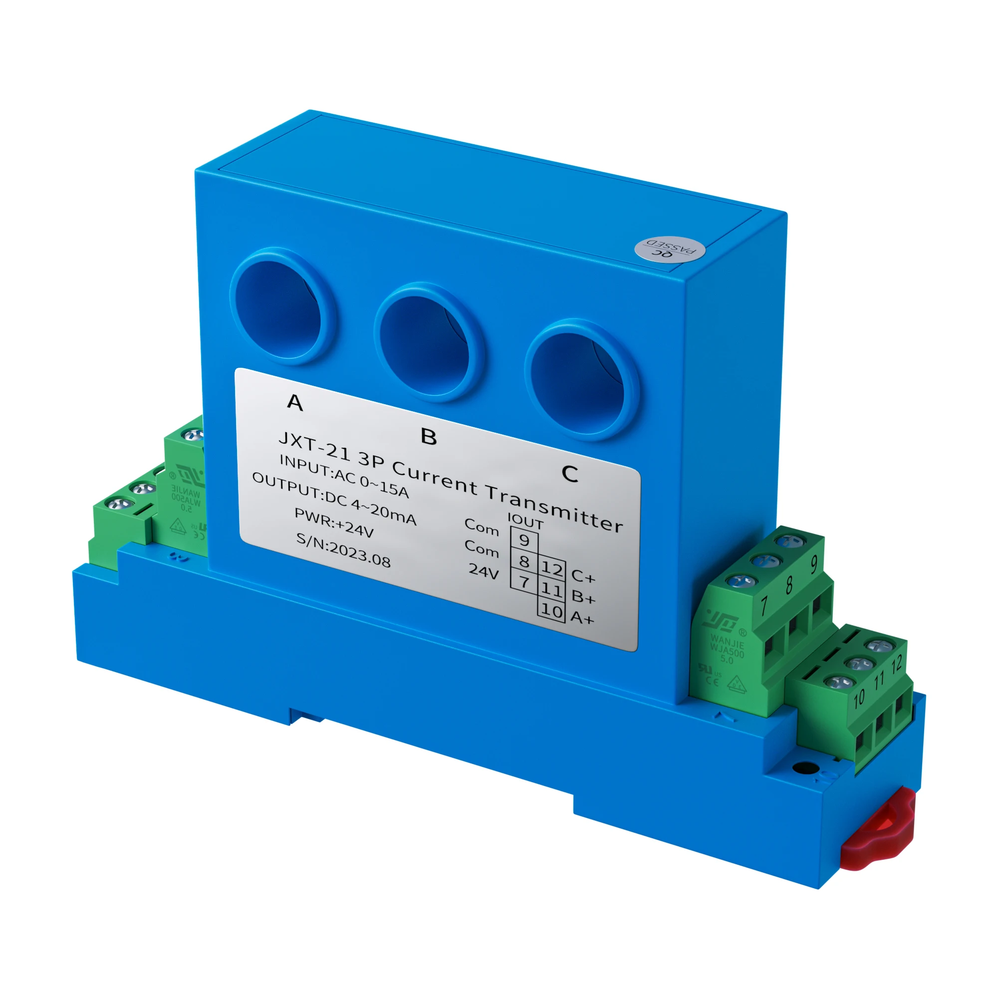 3-фазный датчик тока 0-1A 0-10A 0-20A Датчик переменного 4-20 мА 0-10 В 0-5 1-5 Холла 8 мм DC24V