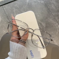 2022 large frame myopia glasses blue light resistant fashion glasses girl transparent glasses korean style nearsight glasses