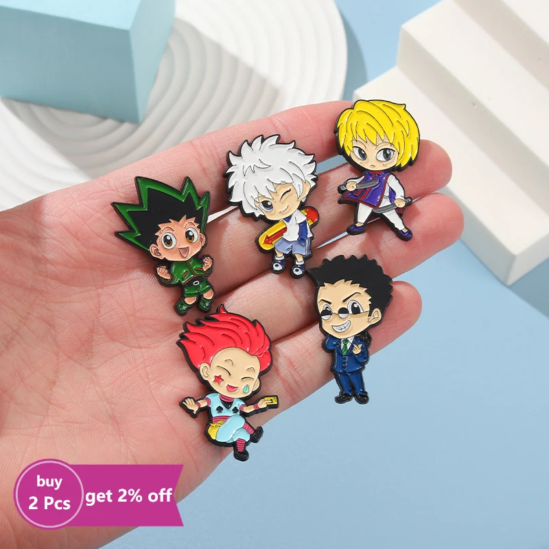 Эмалированная брошь в виде мультяшной манги на заказ комиксов Гон Курапика
