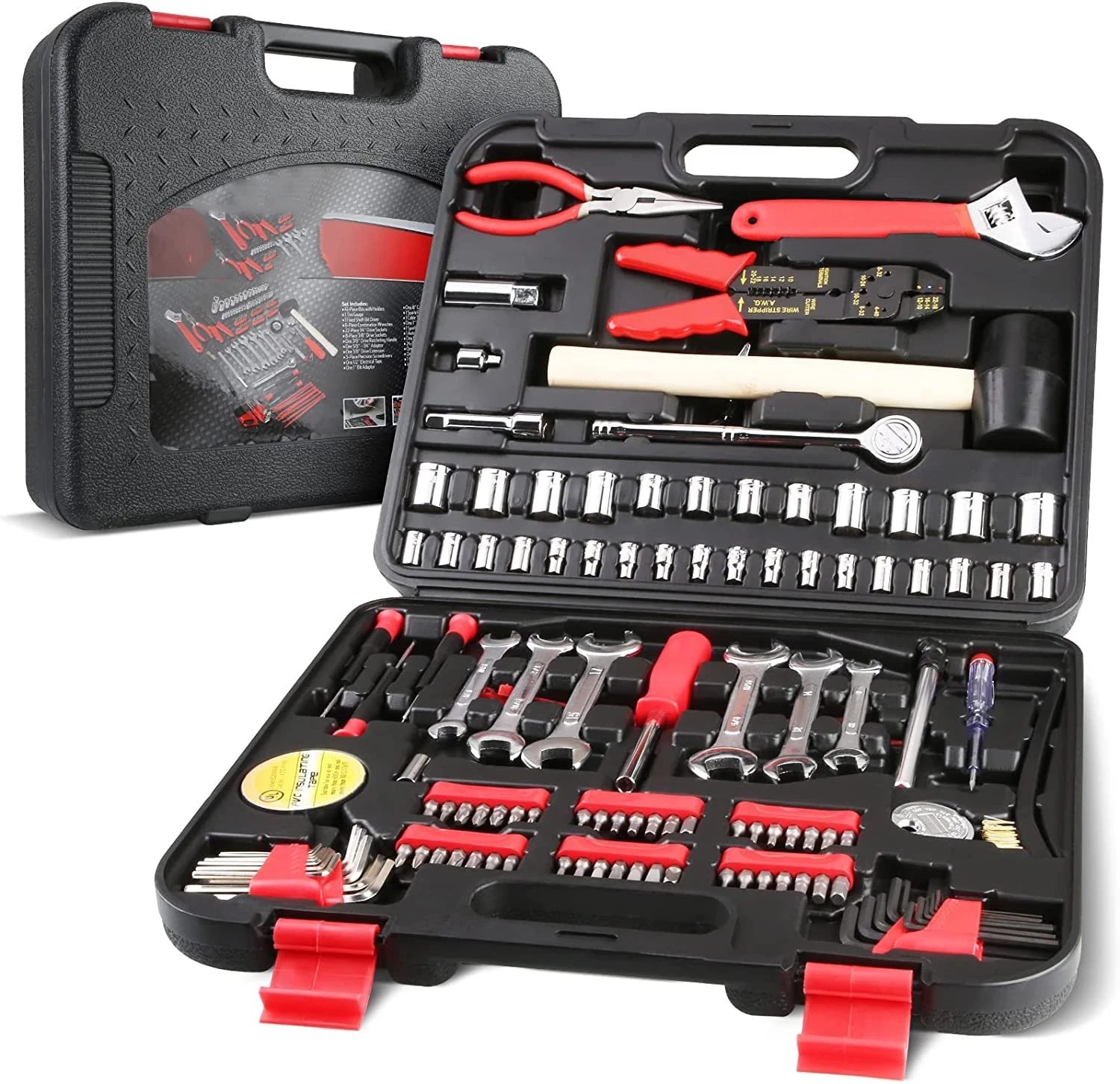 

New low price Tools Tool Kit General Household Hand Tool Set Solid Carrying Tool Box Repair Tool Sets wall plate