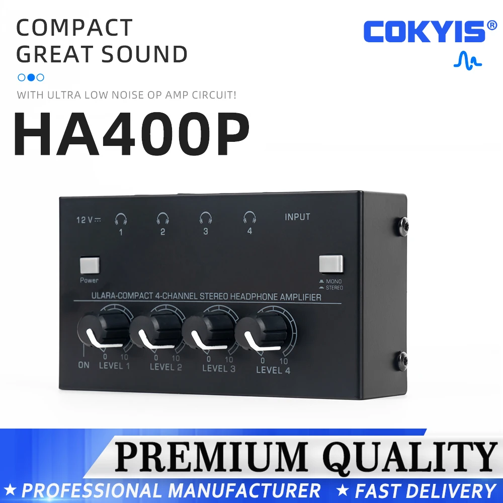 Усилитель для наушников 4-канальный монофонический/стереомонитор телефон (100-240 В)