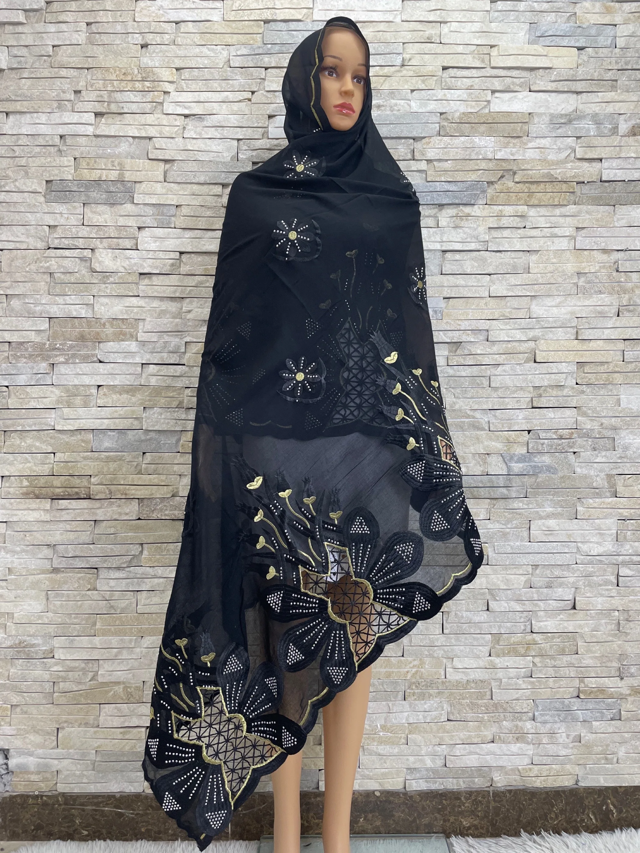 2023 мусульманский модный многоцветный дизайнерский шаль с вышивкой шарф Хиджаб