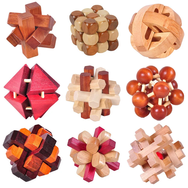 

Wooden Montessori Toys 3D Puzzle Unlock Game for Children Adult Educational Toys Kids Boys Girls Gift Home Decoration